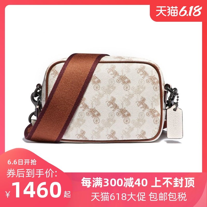 COACH/蔻驰女包新款马车印花16号相机包单肩斜跨包  89401