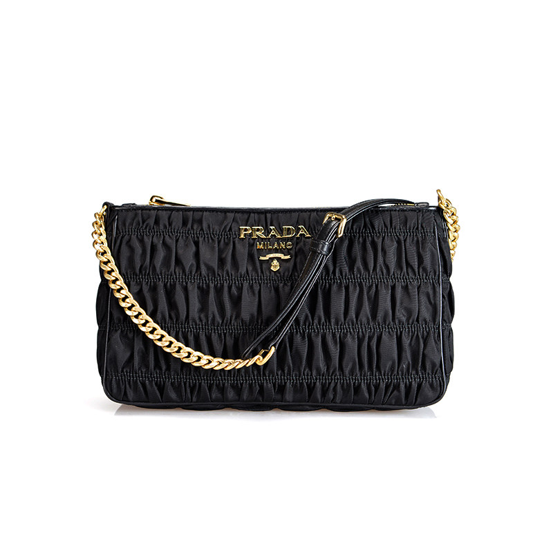 PRADA/普拉达女包尼龙布褶皱单肩斜挎手提包 1BH152 2DGX F0002