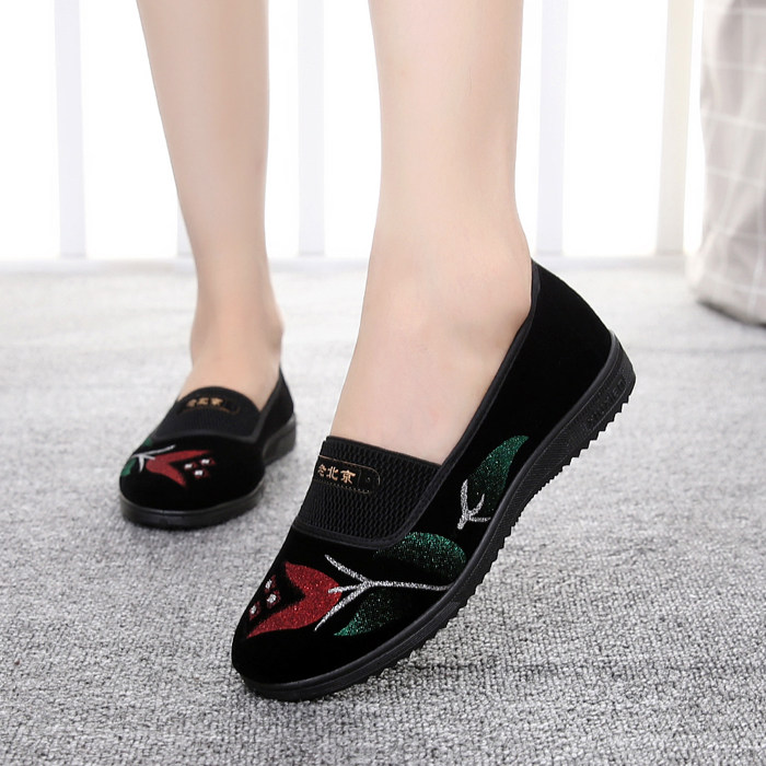 2019北京布鞋中老年人平跟女鞋软底防滑妈妈浅口透气奶奶鞋子单鞋|msdalam kategori Kasut wanita, kasut rendah - dari Buy2taobao.com untuk memberikan perkhidmatan ejen Taobao profesional membeli