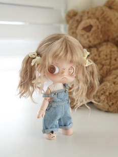 八分娃娃衣zsiga 嘎子姐娃衣牛仔背带裤无袖上衣套装不拔头穿