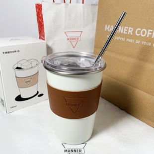 配套manner不锈钢冷水杯杯盖maner白540ml密封防漏杯盖子吸管配件