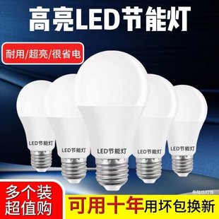 LED灯泡节能灯泡超高亮省电E27大螺口家用护眼白光暖光球泡电灯泡