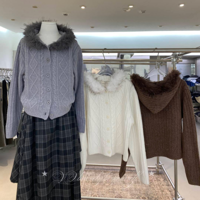 加厚连帽毛衣女秋冬开衫外套