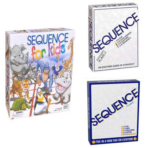 热销卡牌儿童版sequence game 全英文序列迷阵花式五子棋益智桌游