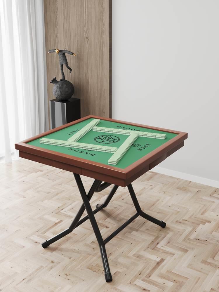 将桌手动棋牌桌麻雀台可折叠家用手搓简易打牌桌子面板小型方桌麻