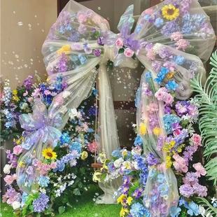 莫奈花园仿真假花造景瀑布花墙橱窗场景婚礼布置网红打卡花艺装 饰