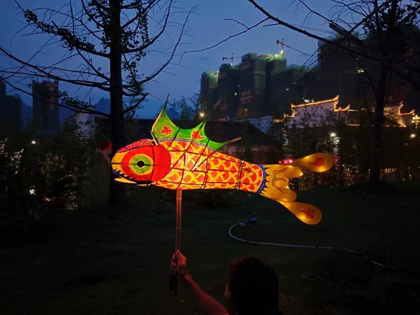 鱼灯材元传旦元宵节统灯满笼jad手工di料y非遗汪田鱼灯汉服古风拍