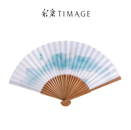 彩棠扇子TIMAGE观颐颐和园联名限定折扇新中式古风海棠国风汉服