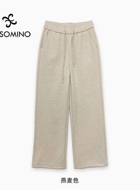 25冬加绒直筒裤女ATYG软糯针织螺纹抽绳休闲裤通勤百搭保暖羊毛裤