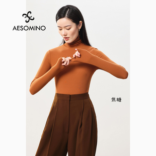 春秋打底衫 女桑蚕丝肌底衣高领堆堆领保暖秋衣打底多色Y530CAKAC