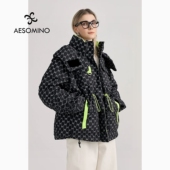 衣莎美诺冬短款 特卖 冲锋衣鹅绒服羽绒服黑色Y521D0362