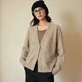 衣莎美诺春秋重工刺绣气质毛衣外套开衫 特卖 内搭女Y397C1782