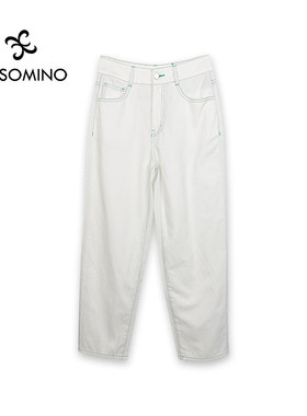 Aesomino/衣莎美诺休闲裤浅杏色Y386A051