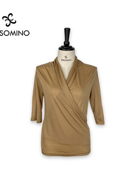 衣莎美诺设计感夏季薄款天丝针织衫短袖女Y405BX064