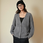 衣莎美诺秋冬重工刺绣恰到好处 气质毛衣开衫 内搭Y397C1782