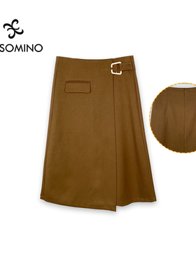 春秋半裙中长款高腰显瘦新品A字裙过膝包臀裙不规则Y293C2116