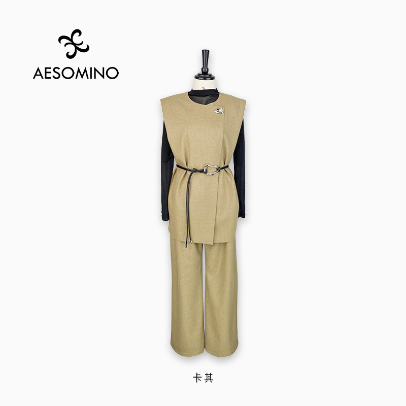 【新品】Aesomino/衣莎美诺春秋四件套时尚马夹套Y364CA003