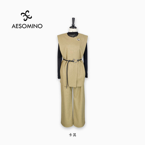 【新品】Aesomino/衣莎美诺春秋四件套时尚马夹套Y364CA003