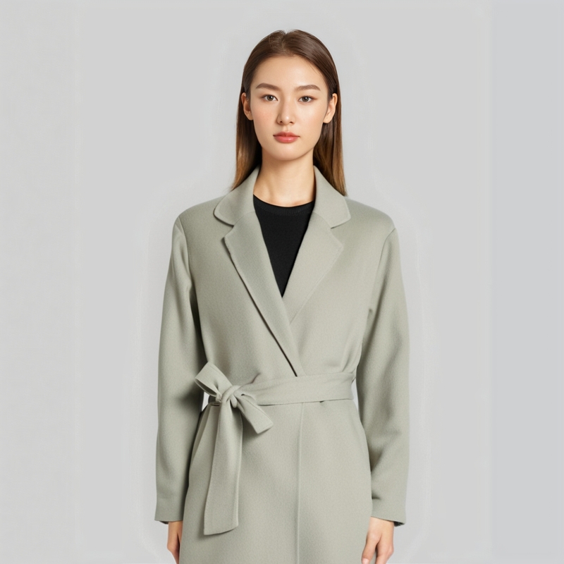 【特卖】AESOMINO衣莎美诺羊毛毛呢大衣抹茶绿64084153