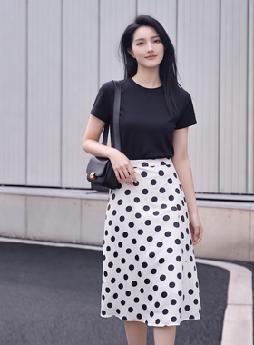 拍1发3件衣莎美诺夏圆领短袖T恤黑白灰色女士套头上衣Y501B2063
