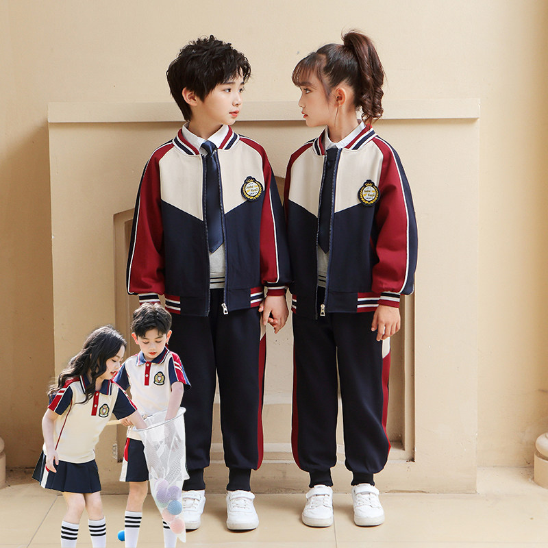 班服小学生春秋套装一年级校服三件套秋季运动会幼儿园园服棒球服