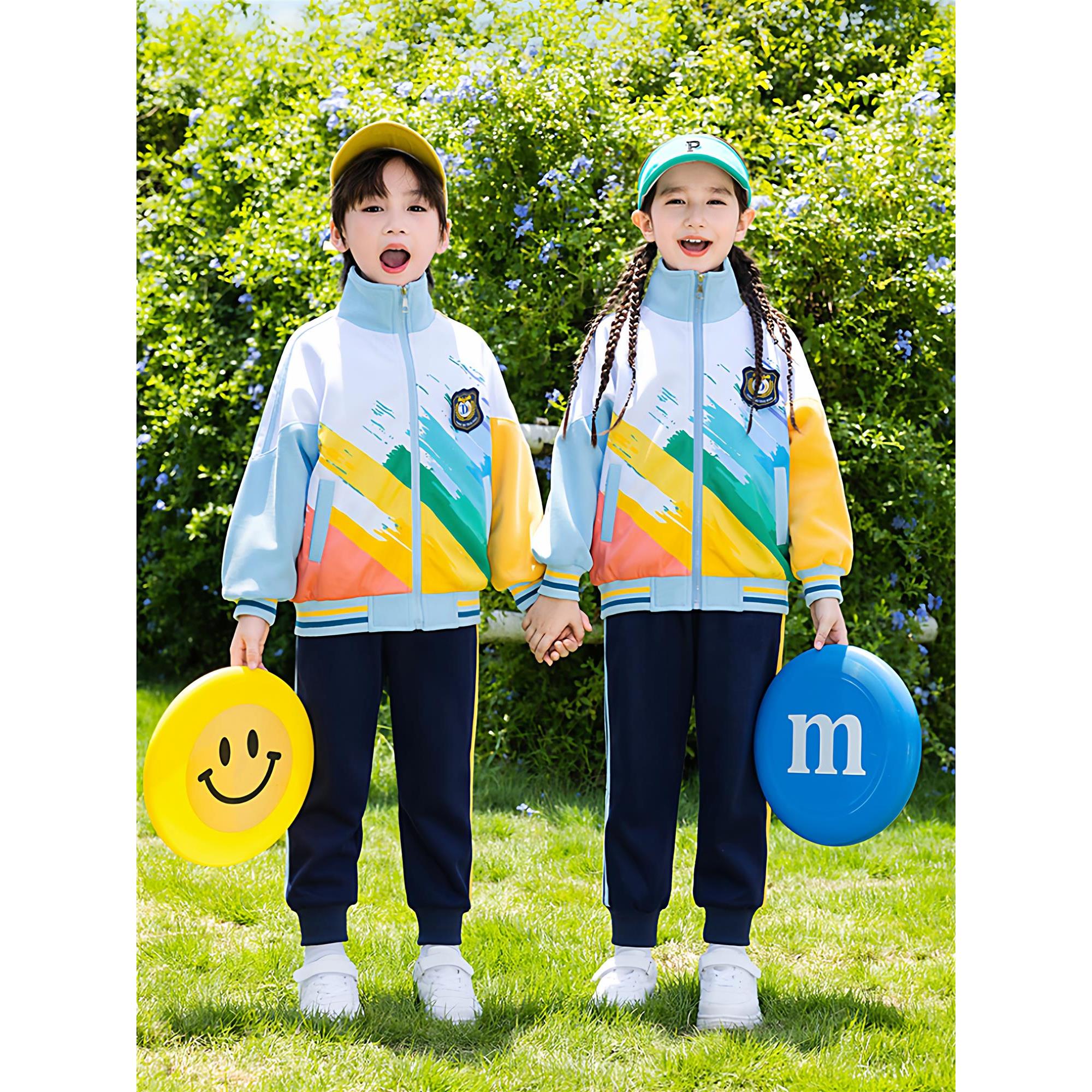 班服套装2025新款春秋装小学生特色彩虹运动校服三件套幼儿园园服