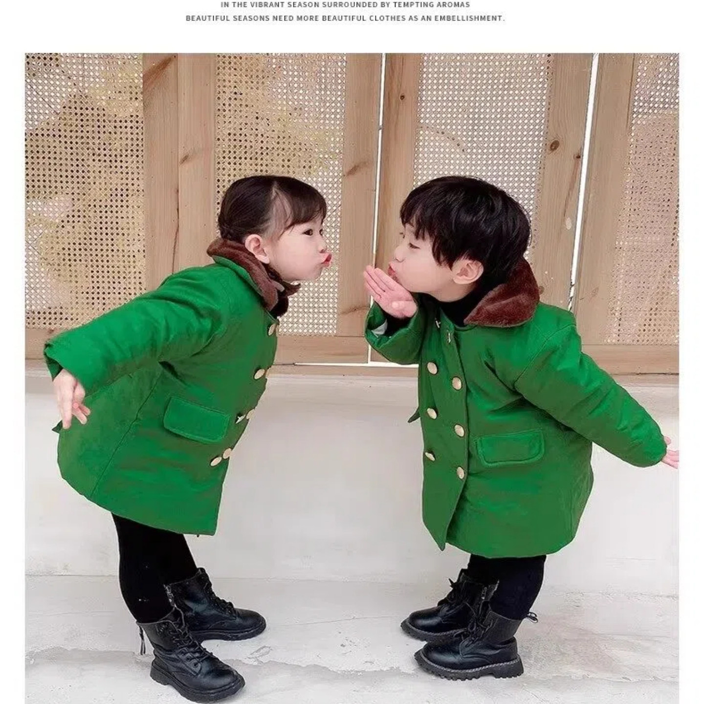 儿童军绿色大衣男童装女宝宝冬季加厚棉袄小孩抖音网红棉衣加绒