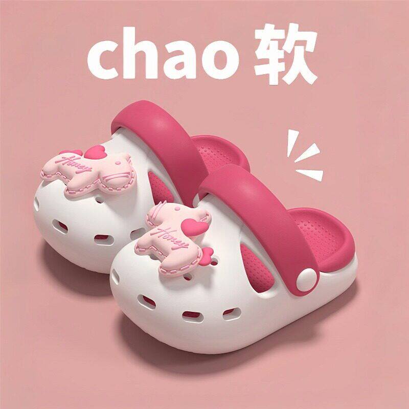 包头宝宝洞洞鞋女童儿童拖鞋夏季1-3岁小童女孩室内防滑外穿凉拖2