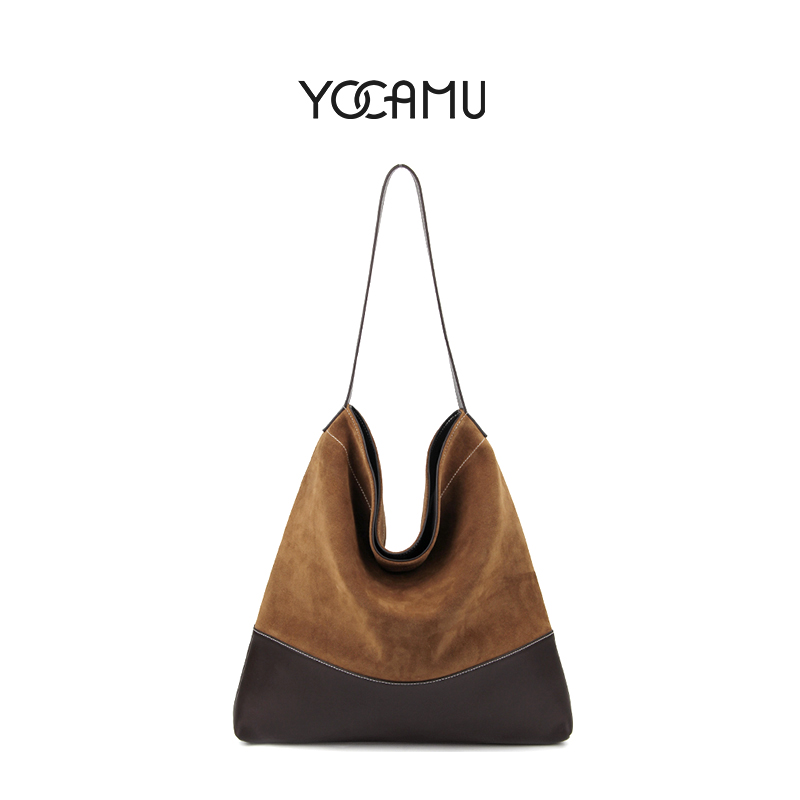 小众设计大容量牛皮托特包松弛感