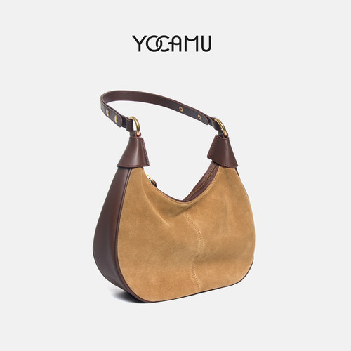 小众设计软皮腋下包女撞色斜挎包