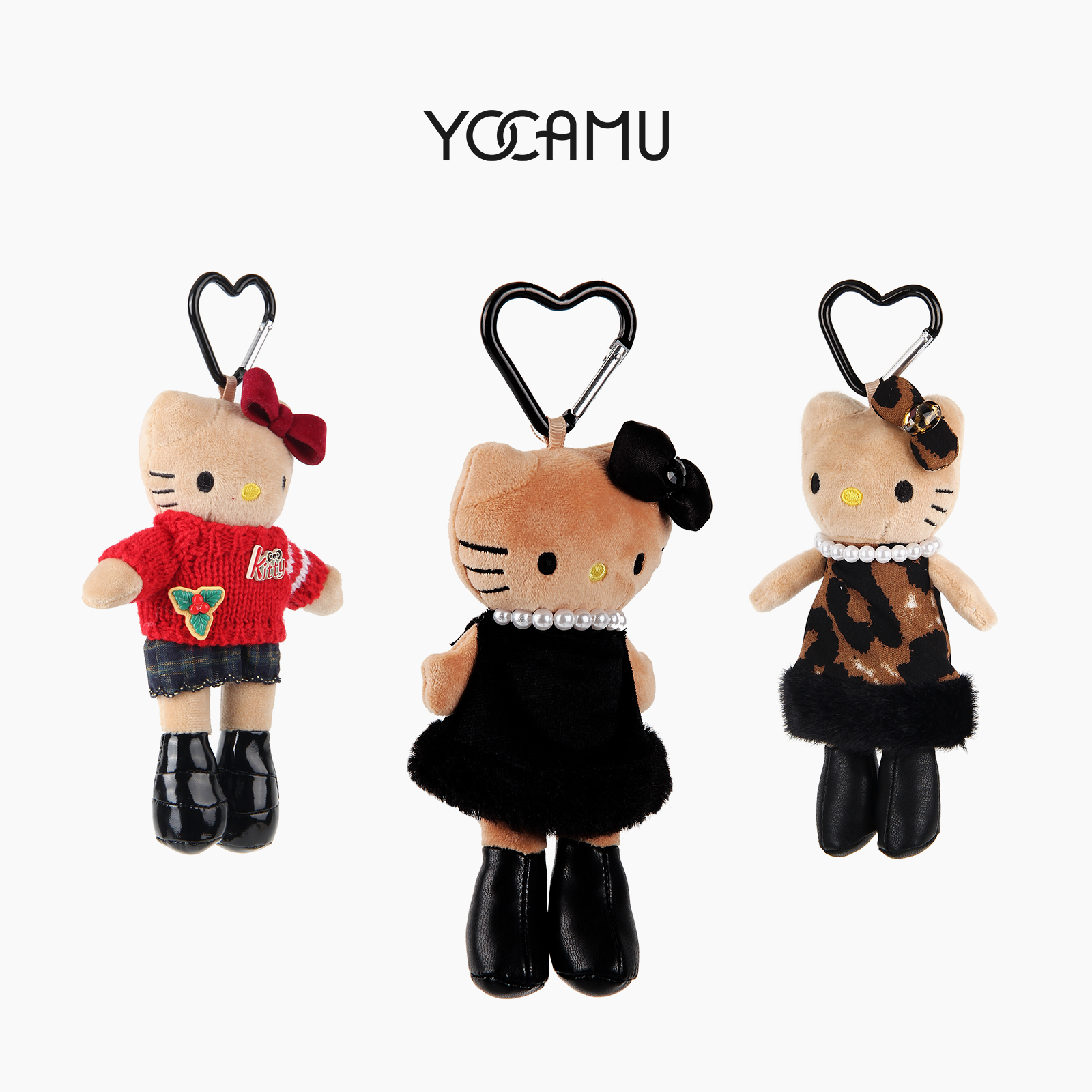 黑皮Kitty挂件毛绒玩偶包包挂饰