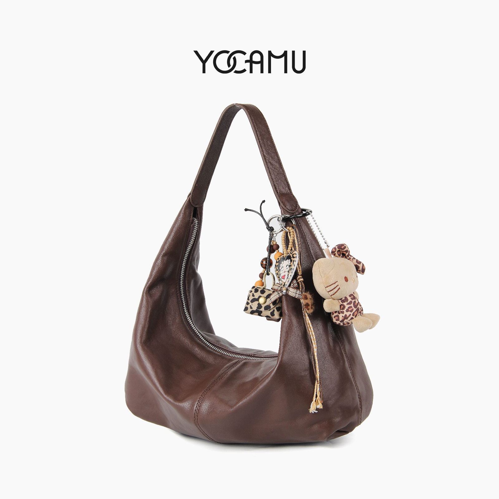 植鞣羊皮hobo包高级感简约饺子包