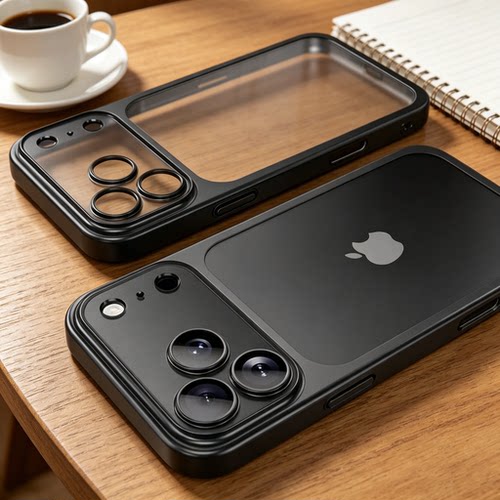 高级钛黑适用苹果17pro手机壳16promax新款磨砂肤感iPhone15pro自带镜头膜14plus全包防摔13pm超薄透明男女夏