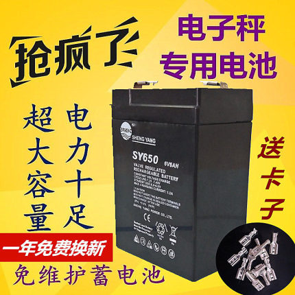 上海友声电子秤台称蓄电池4v4AH可充电电瓶旺威4v5ah电池通用包邮