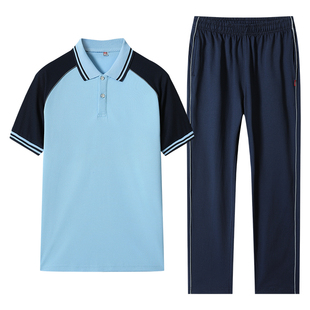 夏季校服中小学生定制短袖套装初高中运动服团购班服学院风男女款