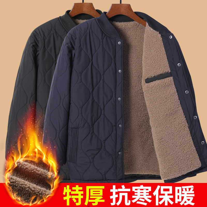 冬季中老年男士休闲宽松小棉袄男