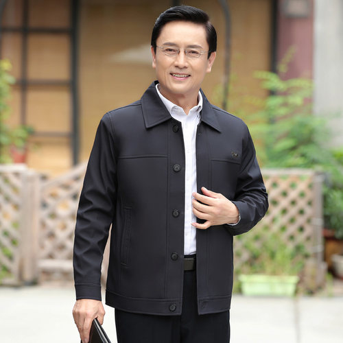 中老年爸爸款外套休闲夹克男装