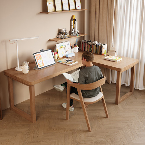 新款靠墙实木转角书桌