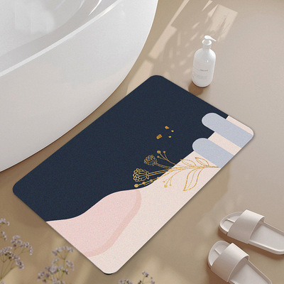 新款 硅藻泥浴室吸水地垫卫生间门口厕所洗手台下防滑速干脚垫毯