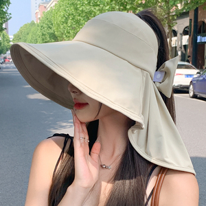 2026新款夏季防晒帽户外大帽檐防紫外线遮阳渔夫帽护颈太阳帽子女