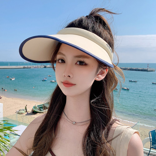 防紫外线防晒大檐空顶遮阳帽夏女