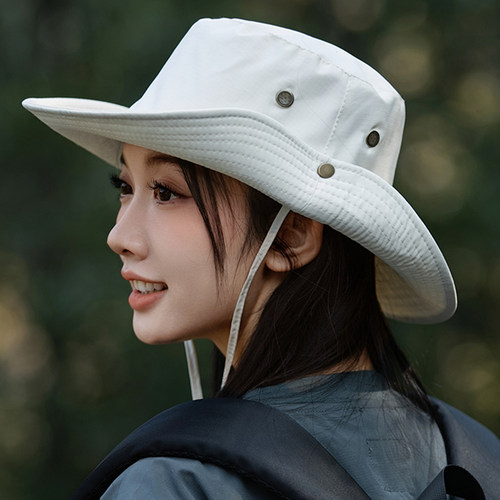 春夏户外登山遮阳防晒渔夫帽子女