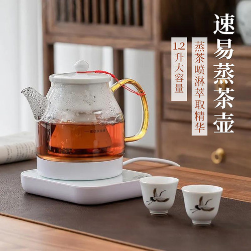 全自动蒸汽喷淋蒸茶壶高硼硅茶具