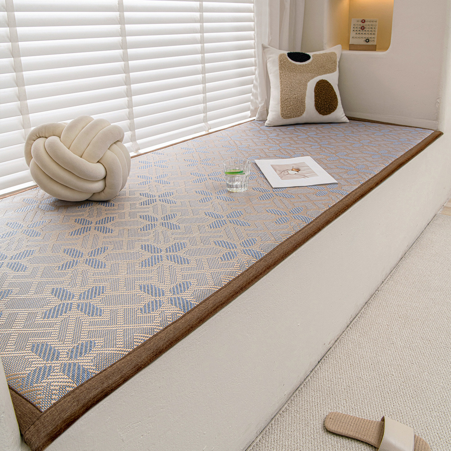 夏天藤席飘窗垫窗台垫睡垫四季通用主卧阳台垫子冰丝凉席飘窗坐垫