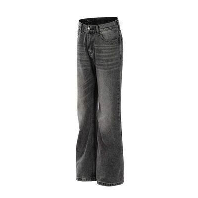 DC+G6620美式高街水洗折痕微喇叭牛仔裤男复古痞帅炸街hiphop裤子