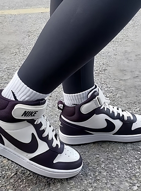 Nike Court Borough Mid  男女复古高帮休闲运动板鞋 839977-101