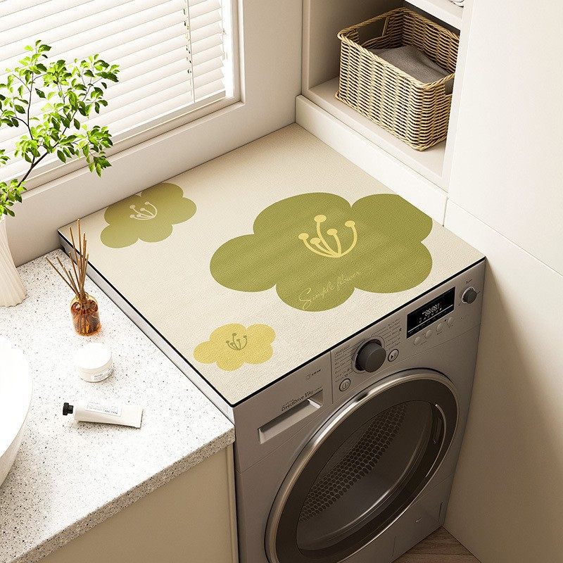 卡通冰箱微波炉盖垫家用床头柜吸水软硅藻泥防尘罩滚筒洗衣机