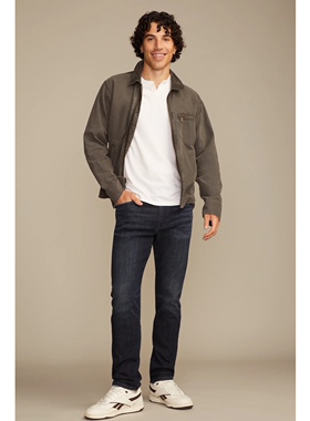 美系复古单宁LB 男款 410 Athletic蓝黑色复古猫须直筒牛仔裤