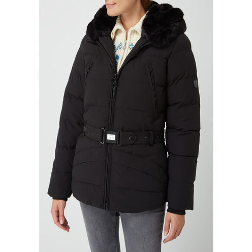 德系户外女款 MAYF 859  绗缝防水双链头系带带毛领连帽棉服