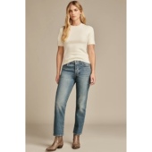 美系复古单宁LB Loose水洗蓝色裁剪直筒牛仔裤 女款 90s